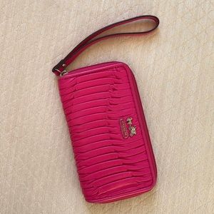 Pink coach wristlet